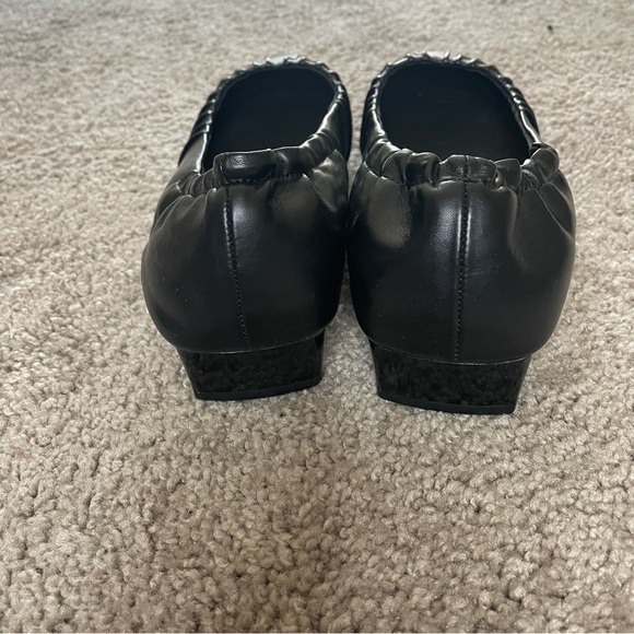 Anne Klein Crystell Ballet Flats Black Faux Leather Classic Ballerina Size 11 - Picture 5 of 7